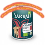 24er-SET Bio Bröckchen mit Huhn und Rind 405g Hund Nassfutter Yarrah