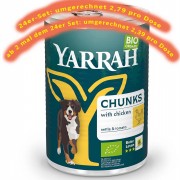 24er-SET Bio Bröckchen mit Huhn 405g Hund Nassfutter Yarrah
